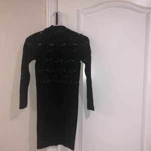 Bebe: black lace (top of dress) midi dress M/L